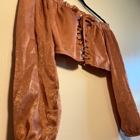 Over the shoulder Corset Crop top - Picture 5 of 6